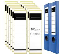 100 Pcs Étiquettes Autocollantes Pour Dos De Classeur, 54 x 190 mm Etiquettes Dossier pour Classeur de 8 cm, Papier Autocollant Pour les Imprimantes, Etiquettes Dossier Longue pour Bureau et école