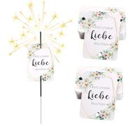 100 PCS Étiquettes Cierges Magique pour Mariage，Décoration Élégante avec Motifs de Fleurs et Lettres Françaises pour une Ambiance Romantique