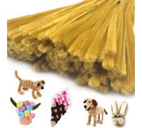 100 pcs Fil Chenille Tiges de Fils Chenille, Couleurs Assorties Cure Pipe pour Décorations et Artisanat Créatif (Marron Clair)