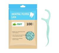 100 Pcs Fil Dentaires à la Menthe Porte, Fil Dentaire avec Manche, Cure Dent plastique, Fils Dentaires,Dental Floss Picks Fils Interdentaires