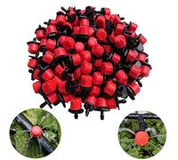 100 Pcs Goutteur Irrigation Réglable, Tête de gicleurs d'irrigation Irrigation Drippers Goutte À Goutte Arrosage Micro Gicleurs Emetteur Goutte Système pour Home Garden Patio