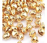 100 PCS Grelot, Petites Clochettes, Clochette Grelot, Grelots en Métal, Cloches de Noël Grelots Clochettes, Mini Grelots Clochettes Noel pour Décorations de Noël Maison Fête Bricolage, 12MM, Dorés