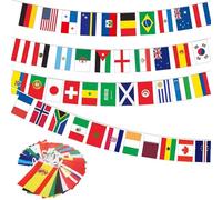 100 Pcs Guirlande de Drapeaux du Monde, 60 M Drapeau Decoration 14 * 21 cm, Drapeaux du Monde Bannière Bunting, Drapeauxs du Monde Decor pour Bar Party Clubs Décoratifs