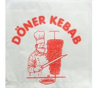 100 pcs. Kebab - Bags / Doner (white with imprint / 16 x 16 cm) by Starpak