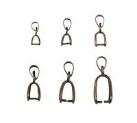 100 pcs/Lot collier pendentif Clip fermoir graines de Melon boucle connecteur cuivre bijoux résultats bricolage composant pour Collier(Antique Bronze,7x19MM)