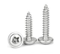 100 pcs/lot M1.4 .7 M2.6 M3 .5 M4 M5 tête ronde en acier inoxydable avec rondelle vis autotaraudeuse(25mm x100,M3)