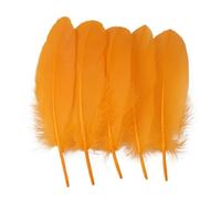 100 pcs/lot plumes d'oie naturelles en vrac pour l'artisanat Plumes d'oies de qualité supérieure bricolage artisanat décoratif de fête de mariage 15-20 cm/6-8"-orange-100