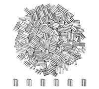 100 Pcs Manchons en Aluminium, Ferrules en Aluminium de Câble Métallique, Clip à Sertir en Aluminium avec Double Embouts pour Câbles Métalliques, Aircraft Câble, Argenté (3 mm/0.118inch)