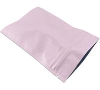 100 Pcs Matte Foil Bags Flat Foil Bags With Zip Lock Self Seal Food Storage Bags Anti-Smell Matte Pink 7x10cm