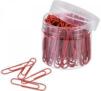 100 Pcs Medium Paper Clips 2"" Vinyl Coated Paper Clips To Prevent Tearing Pages With Box For Office And Home Organization (Red)