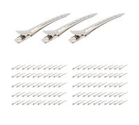 100 pcs Metal Duck Billed Hair Clips, Pin Curl Hair Clips for Styling and Sectioning, Firm Alloy Clips with Strong Clamp for Blow Drying Curling Trimming, Professional Salon Use at