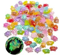100 Pcs Mini Figurine Tortue Lumineuse en Résine Jouets Tortue Décorations | Résine de Haute Qualité,Effet Lumineux Attrayant,Déco DIY Polyvalente,Pour Aquarium Bureau et Voiture