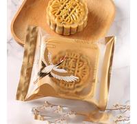 100 pcs Mooncake Gâteau Sacs D'emballage Biscuit Fait À La Main Jaune D'oeuf Crisp Cookie Sac Festival De La Mi-Automne-Or 1, Pour 80g (10x13.5cm)