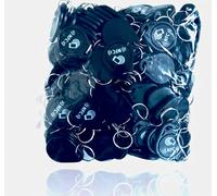 100 pcs. NFC-Ntag216 nouveau en noir comme porte-clés avec logo d'indication NFC adapté à tous les smartphones avec fonction NFC