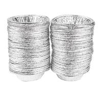 100 Pcs Non - Stick Egg Tart Pans | Ripple Design Cupcake Baking Cups for Cookies/Puddings/Chocolates | Reusable Tin Foil Cake Pans, Kitchen Baking Tools