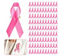 100 PCS Octobre Rose Pins, Octobre Rose Broche Ruban | Lot de 100 pièces, Badge de prévention, Broche décorative, Ruban rouge, Sensibilisation cancer