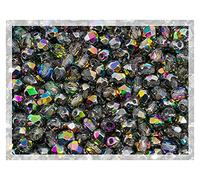 100 pcs of Faceted Fire Polished Pressed Czech Glass Beads 4mm (0.16in), Crystal Vitrail 00030-28101 BCV