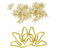 100 Pcs Or Fleurs Design Trombones Signets Mignons Trombones Petits Pour Bureau École Papier Fichiers Organiser