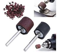 100 pcs outils rotatifs 1/5,1 cm 80 Grain ponceuse papier Bandes de ponçage + 2pcs 1/20,3 cm pour mandrin pour abrasive Outil travail du bois en métal outils de polissage