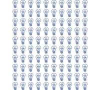 100 pcs Paper Clips petites ampoules mignonnes Spécial métal - fournitures de bureau pour les notes Bleu