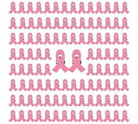 100 PCS Pins Octobre Rose, Broches Ruban Rose Sensibilisation Cancer du Sein, Badge Épingles Octobre Accessoires Métal Qualité avec Attache Sécurisée pour Femme, octobre rose accessoires 2025
