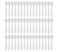 100 PCS Plastique jetable 3.2"Spatules Maquillage Masque Cosmétiques Spatule à Spaghetti Glaçage Soins de la Peau Crème Faciale Spatule pour Mixage et Echantillonnage