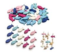 100 PCS Poisson en Bois Décoration, Déco de Table en Bois pour Baptême, Communion et Confirmation, Accessoires de Fête Religieuse Élégants et Naturels