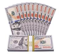 100 Pcs Prop Money Dollar, Faux Billets Dollar, 100$ Faux Argent de Jeu | Billets de Dollars pour Enfants, Argent Fictif Billets en Jouets, pour Magasins et études, Accessoires de Fêtes