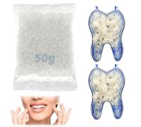 100 PCS Prothese Dentaire Facette Dentaire A Poser Soi Meme Fausse Dent Naturel A Poser Dentier Provisoire Dents Artificielles Facettes Dentaires Clipsable Ajustement Parfait Avec 50 G Granules Gel