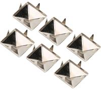 100 pcs pyramides carrées punk rivets 4 griffes crampons métalliques pour bracelets chaussures de vêtements sac à main argent 15mm