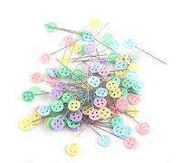 100 pcs quilting broches à tête plate, 3,9-5 cm de long Fleur Tête à coudre Patchwork épingles quilting Fournitures Button Head