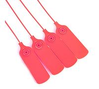 100 pcs réutilisables en plastique scellées, scellé de sécurité 30 cm étiquettes de sécurité numérotées à la cravate se verrouillable pour les sacs de chaussures de vêtements (Rouge)