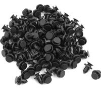 100 Pcs Rivet plastique Clips à poussoir trou 8mm Diamètre Fastener Noir pour pare-chocs pare-boue de voiture