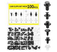 100 Pcs Rivets en Plastique pour Voiture, Clips de Fixation Voiture | Clips de Garniture de Voitures, pour Carrosserie de Panneau de Porte de Voitures Garde-boue de Porte