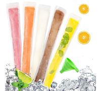 100 PCS Sac de Popsicle, Moule Sac Popsicle, Sac a Sucette Glacée Jetable, sans BPA avec 1 Entonnoir, pour Yaourt, Bonbons Glacés, Glaces Party Favors