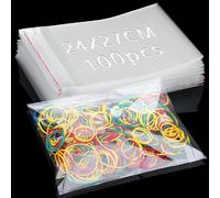 100 Pcs Sac Plastique Transparent 27x24cm Sachet Cellophane Auto-adhésifs | Transparent Self-adhesive Sachet, Réutilisable, Sachet Bonbon, OPP, Emballage Sachets, pour Chocolats, Bijoux, Cadeau, Noel