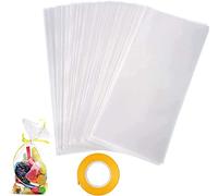 100 PCS Sachet Bonbon Transparent, 6 x 19cm Sachet Cellophane, avec Liens Torsadés 100 pcs Sachets Bonbons Anniversaire pour Emballage Bonbon Biscuit Chocolat de Noël
