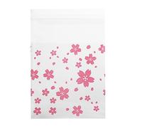 100 Pcs Sacs à Bonbons Petits Sachets Biscuits Sac Fleur Modèles Pâtisserie Sacs en Plastique pour le Mariage Cadeau de Fête d'Anniversaire(7*7CM)