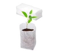 100 PCS Sacs de semis non tissés en tissu plante Pots de graines de semences Biodégradables Sacs de culture 20x22 cm, Sac de pépinière de plante non tissée Tissu de semis de semis de semis Plant