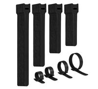 100 Pcs Serre Cable Scratch Réutilisables, 4 Longueurs Différentes 200 mm/150 mm/120 mm/100 mm Attache Cable Scratch Nylon, Serre-câbles pour Bureau Maison Jardin Cable Management etc (Noir)