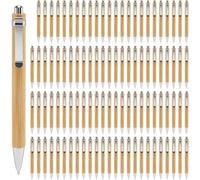 100 Pcs Stylos À Bille Rétractables En Bois,Bambou Personnalisable,Encre Bleue Pour Bureau Et École,Gravure Au Laser,Écologique,Cadeau De Remise De Diplôme