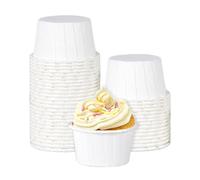 100 Pcs Tasses à Cupcakes, Mini Tasses de Cuisson de Petit Gâteau de Gâteau de Papier, Doublures de Tasse de Moule de Cuisson de Petit Gâteau d'Emballage de Muffin d'Anniversaire(Blanc)