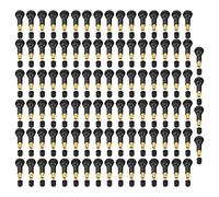 100 Pcs Tire Valve Stems | Universal Snap - in TR412 / TR413 / TR414 for Car/Motorcycle/SUV | High Temp & Oxidation Protected Rubber Alloy | Tubeless Tire Valve Replacement Kit (TR413)