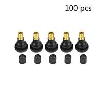 100 Pcs Tire Valve Stems | Universal Snap - in TR412 / TR413 / TR414 for Car/Motorcycle/SUV | High Temp & Oxidation Protected Rubber Alloy | Tubeless Tire Valve Replacement Kit (TR412)