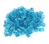 100 PCS Tressage Perles Manchettes En Métal, Nouveaux Dreadlocks Colorés Perles Cheveux Tresse Anneaux Clips Dread Locks, Anneaux Manchette Décoration De Cheveux Tressage Filigrane Tube (bleu)