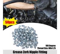100 pcs Voiture Graisse Mamelon Raccord 180 Degré Galvanisé Acier M8x1,25
