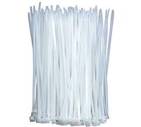 100 Pcs White Clear Cable Ties, 40 LBS Long Tensile Resistant Self-Locking Cable Ties for Office, Home and Outdoor, 300mm x 4mm