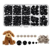 100 Pcs Yeux de Securite Amigurumi, 6/8/9/10/12mm Yeux de Sécurité avec Rondelles, Yeux Crochet pour Jouet en Peluche de Poupée DIY-avec Boîte