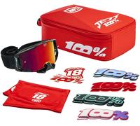 100 Percent Armega HIPER Jett Lawrence, lunettes miroirs Noir Rouge Réfléchissant Noir Rouge Réfléchissant