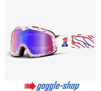100% Percent Barstow Lunettes Vintage Moto - Mort Spray Custom Rouge/Bleu Miroir